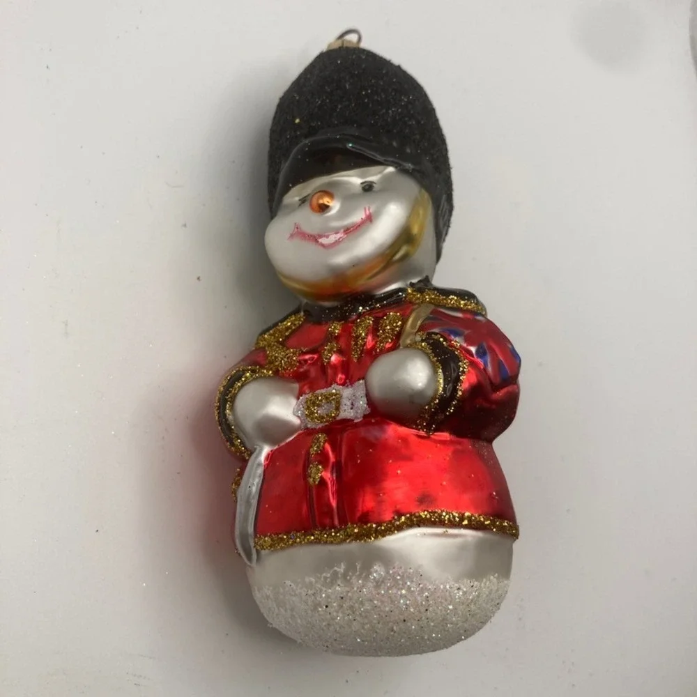 Vintage‎ Hand Blown/Painted Snowman Christmas Ornament Collectible Classic